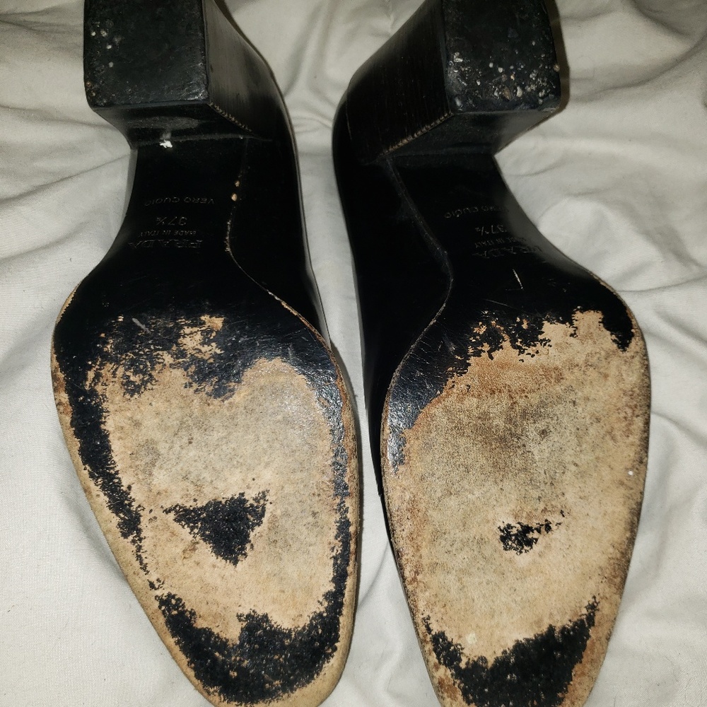 Beautiful Vintage Prada Leather Chunky Heel 7.5 - Picture 8 of 8